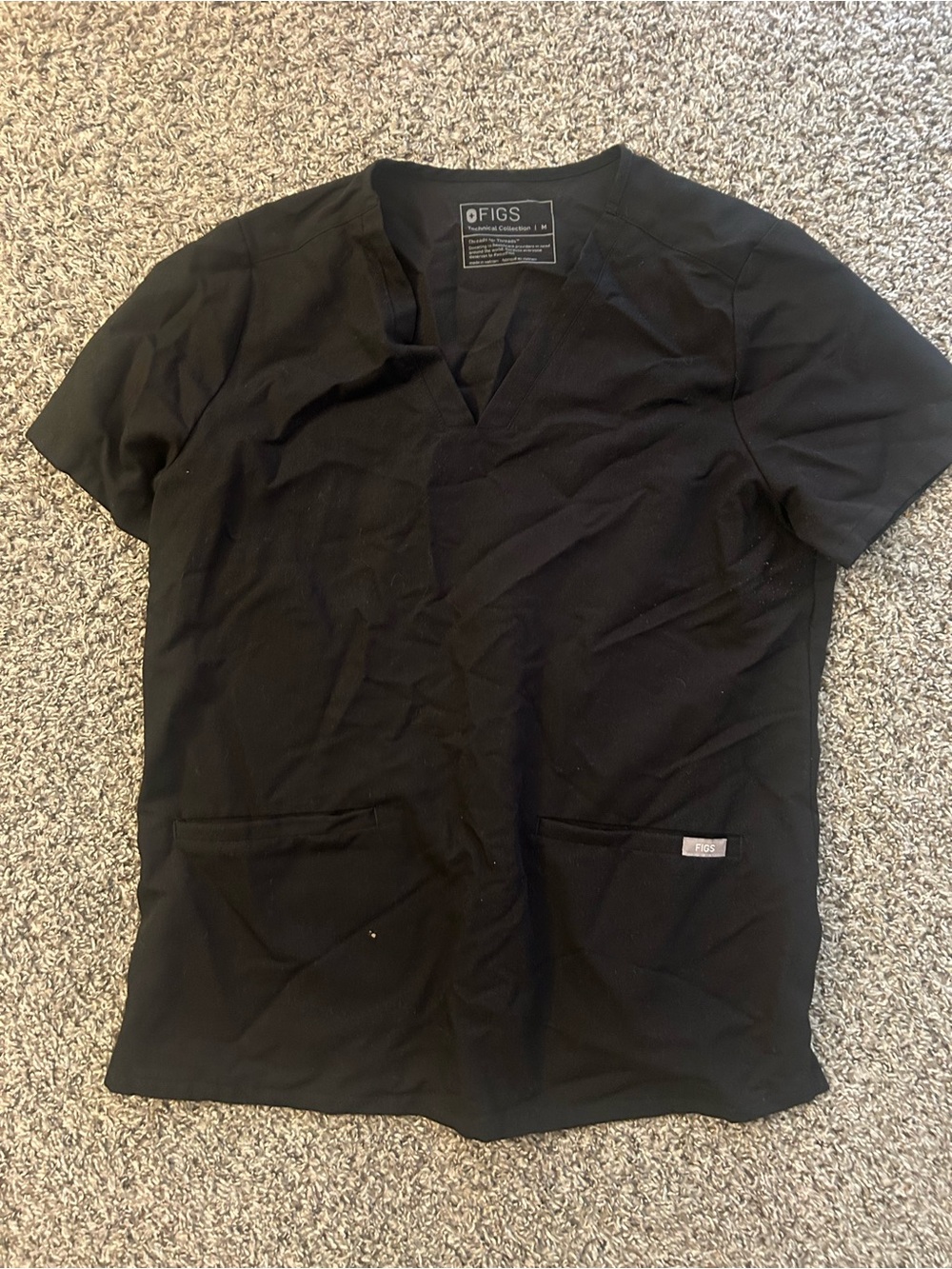 Figs Black Short-Sleeve V-Neck Medical Top
